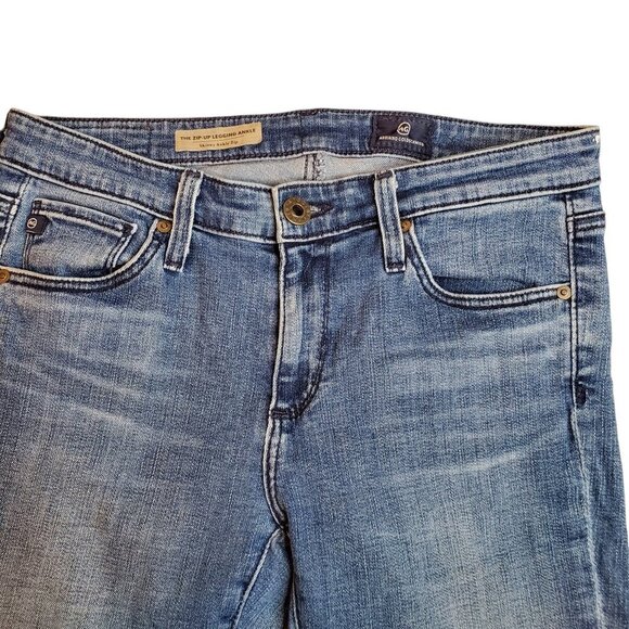 AG ADRIANO GOLDSCHMIED SZ 26R Women's Skinny Ankle Zip Stretch Blue Jeans - Picture 2 of 10